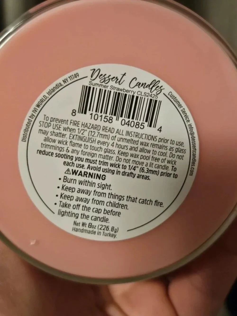 Dessert Candles Summer Strawberry 8oz.